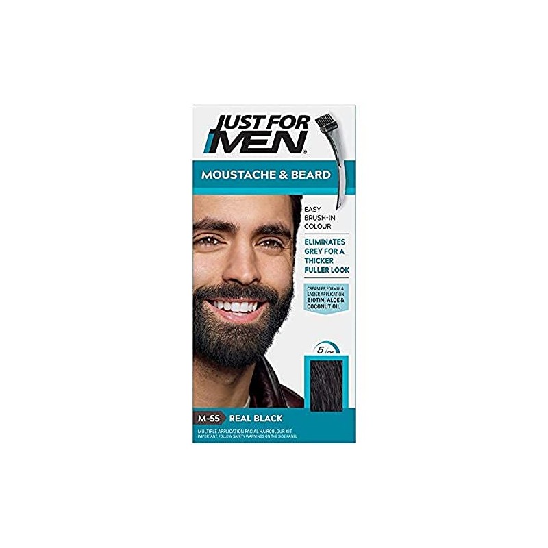 Bigote y barba de gel de color negro real M-55