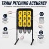 Malletra 9 Hole Baseball Pitching Net with Pitching Target, Adjustable