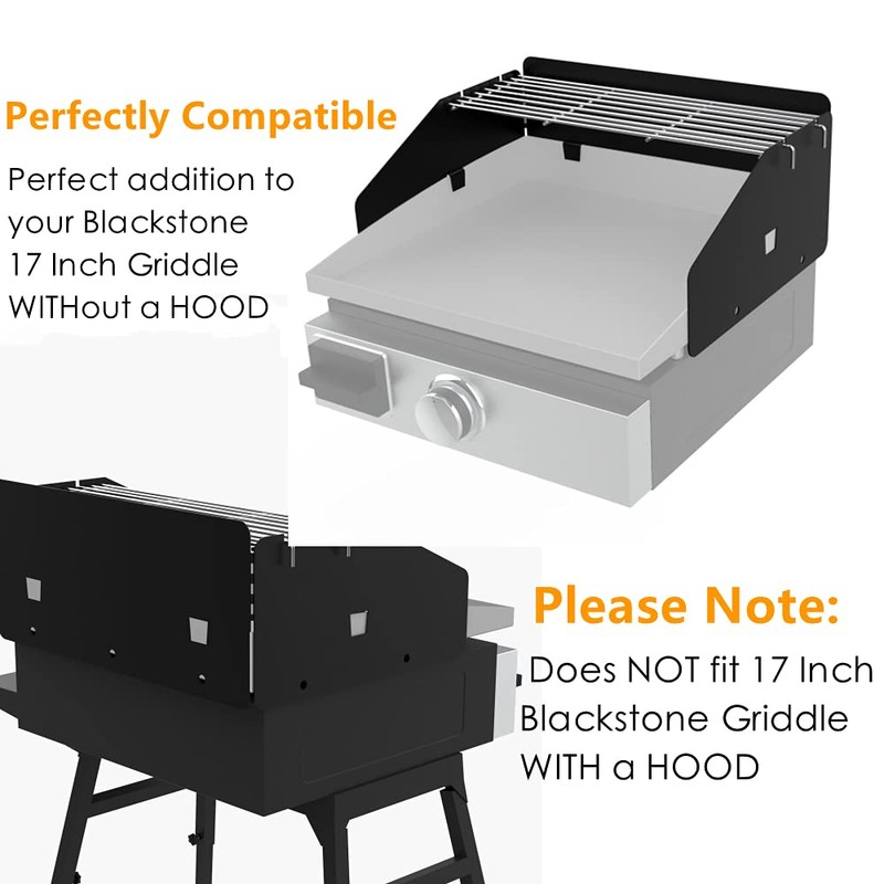 22 Inch Griddle Wind Guard/Wind Screen and Warming Rack for