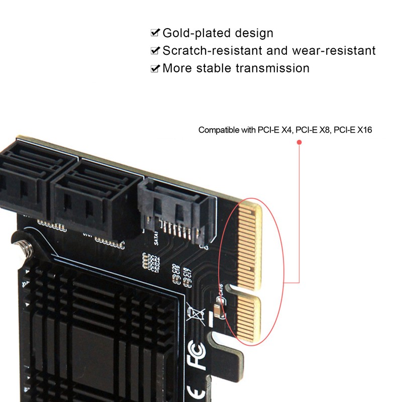 Expansion Card PCIE to 5 Ports SATA3.0 Module Converter Board