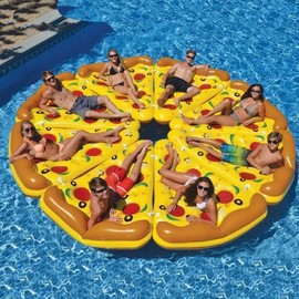 Inflatable Pizza Floating Raft Swimming Ring Water Toy Free Size/Style3 5ea