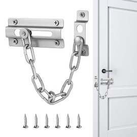 1PCS Stainless Steel Door Chain,Door Chain Internal Door Lock,Door Chains for Front Door,Chain Lock for Door Anti Theft Home Safe Nickel Plated Door Locks with Screws.