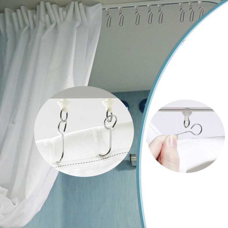 80 Pieces Curtain Hooks Gliders Curtain Gliders Shower Curtain Hooks