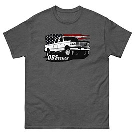 OBS Ford Crew Cab Truck American Flag Powerstroke 7.3 Power Stroke T-Shirt
