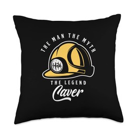 Caves Diving Research Explorer Extreme Sports Gift Man Myth Legend Caver Diver Caves Speleology Spelunking Throw Pillow, 18x18, Multicolor