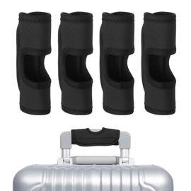 QUARKZMAN Luggage Handle Wraps, 4 Pieces Hollow Neoprene Handbag Handle Cover Protector Luggage Identifiers Suitcase Handle Wrap for Luggage Suitcase Travel Bags, Black