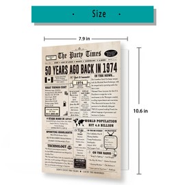 Large 50 Years Old Birthday Gifts for Women Men,Happy 50th Birthday Card for Husband Wife, Retro 50 Years Old Birthday Gifts for Mom Dad