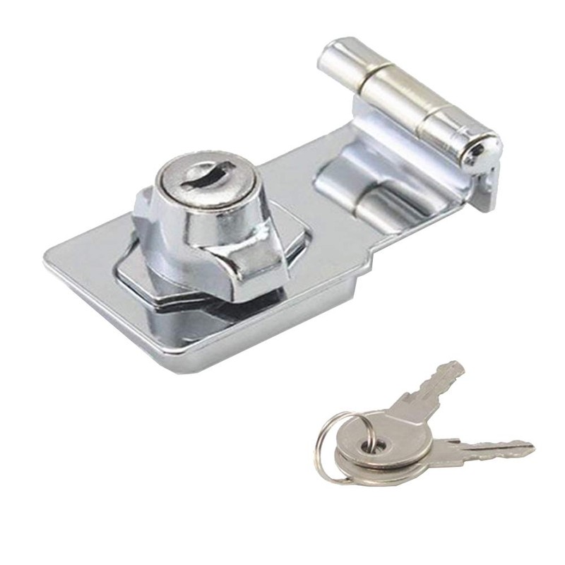 Zinc Alloy 90 Degrees Keyed Hasp Lock Twist Knob Keyed