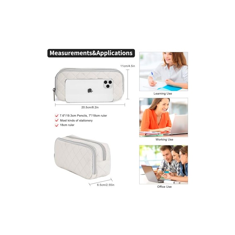 Della Gao Pencil Case 2 Compartments Large Capacity Pencil Pouch