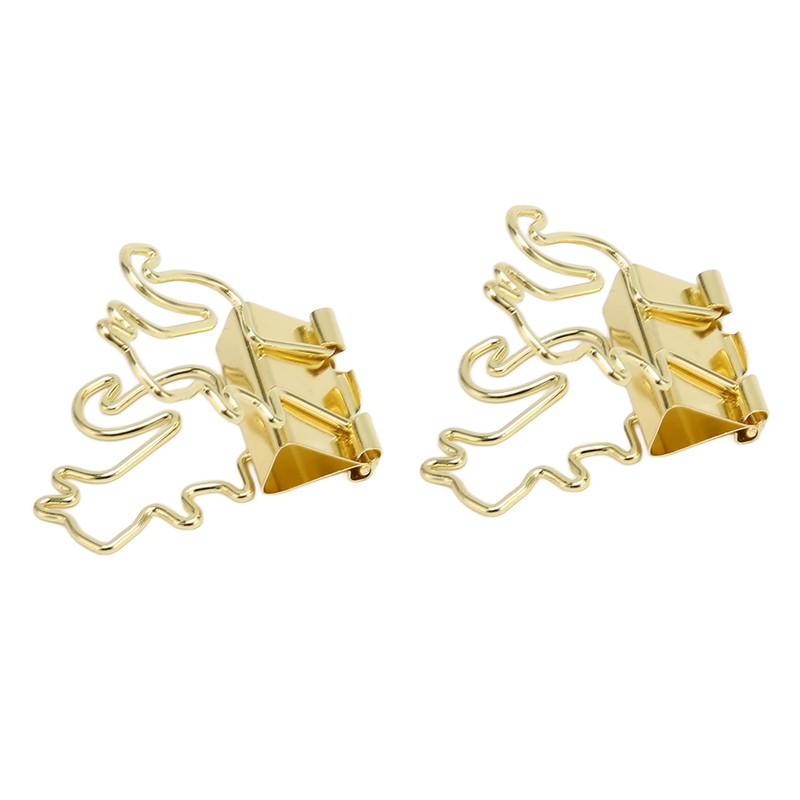 100 Pcs Binder Clips Gold Animal Shape Strong Clamping Force