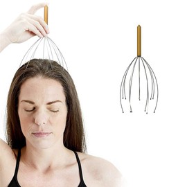 AnHua 2 Pcs Antistress Head Massager Relaxing Relieving Present Treatment Stress Scalp Octopus Head Massager Relaxer Hair Claw (Gold)