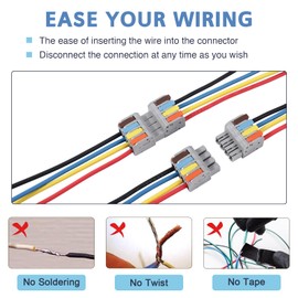 16 Pcs Pluggable Wire Connectors for AWG 24-12, Hand Protecting 4 Conductor Push-in Lever Wire Connectors, Reusable Electrical Connectors, Wire Splice Connectors for Automotive and Electric Wiring
