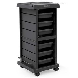 TASALON Salon Trolley Cart for Salon Station - Space Saving Salon Rolling Cart for Extra Storage - Hair Salon Beauty Cart - 6-Tray Salon Cart - Multipurpose Tool Cart - Tattoo Tray-White