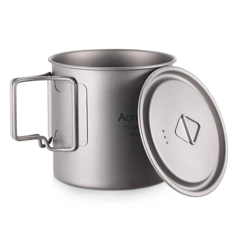 Aomiun Ultralight Titanium Cup Outdoor Portable 2PCS Cup Set 350ml