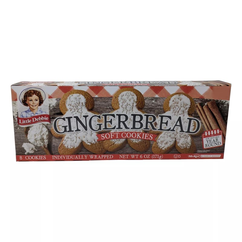 Little Debbie Gingerbread Soft Cookies, 4 Boxes, 32 Individually Wrapped