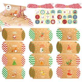Pack of 24 Advent Calendar for Filling, Cushion Shape Gift Box, DIY Advent Calendar Box, Advent Calendar for Crafts, Christmas Calendar Box, Advent Calendar Gift Box