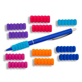 AFH Webshop Writing Aid | Grip Thickening | Foam | Ergonomic Pen Holder | Soft | Pack of 12 in Various Colours