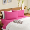 Horbaunal 2 Pack Microfiber Pillowcases Standard Size Hot Pink Bed