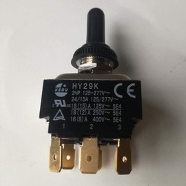 HY29K 9Pins Toggle Switch KEDU Momentary Toggle Switches with Automatic Reset Function Suitable for All Kinds of Devices or Appliances Three-level Double PositionAC 125/277V 20/15A