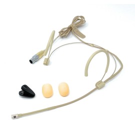J&P Beige Headset Omnidirectional Microphone fits Shure Wireless Bodypacks TA4F 4pin