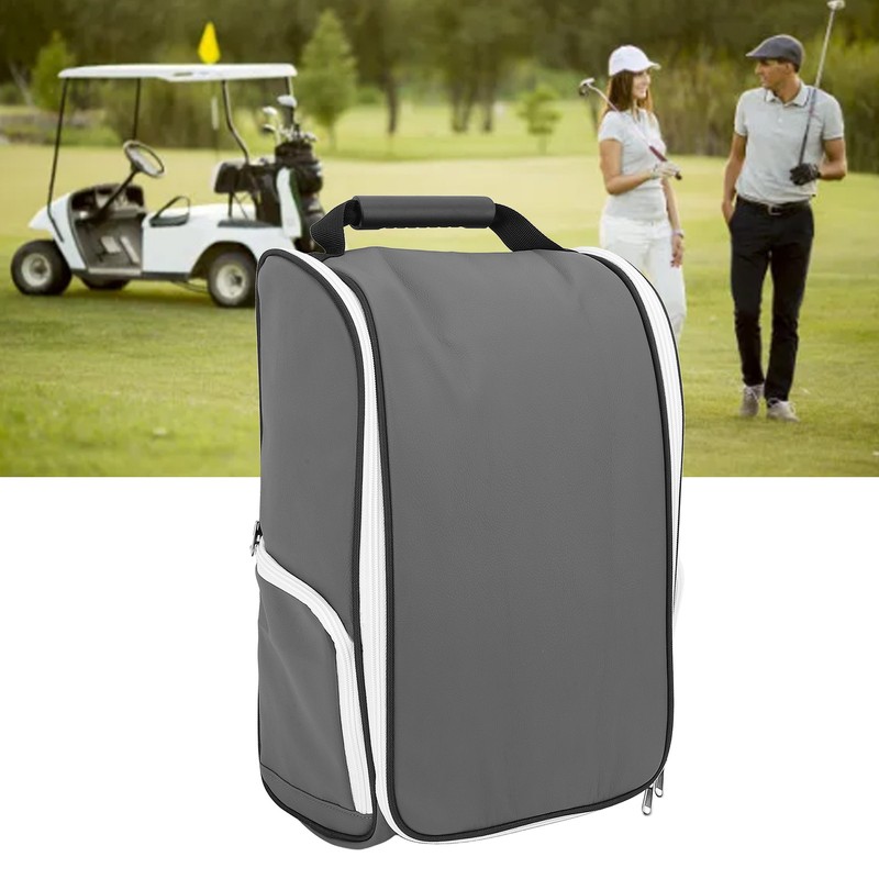 Golf Shoe Bag Wear Resistant PU Leather Portable Sports Travel