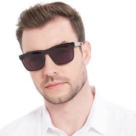 OCCI CHIARI 1.0 Bifocal Reading Sunglasses for Men Classic Square Sun Readers Outdoor Eyeglasses 1.00 1.50 2.00 2.50 3.00 3.50(Black)