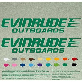 Pair of Evinrude Compatible Replacement Outboards Decals Vinyl Stickers Boat Outboard Motor Set of 2 (12 inch, Green 061)