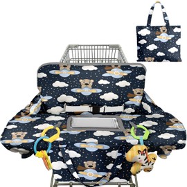 Shopping Cart Cover for Baby Girl Boy 2-in-1 High Chair Water Resistant High Chair Cover Bear Gender Neutral Cart Cover for Babies Padded Grocery Cart Cover for Baby