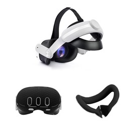 GOMRVR Head Strap for Meta Quest 3 Replacement Elite Head Strap Comes with a Silicone Eye Cover and Shell Cover. VR Accessory kit Compatible with Quest 3