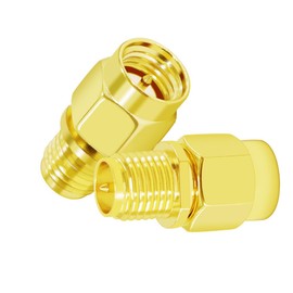 CNARIO SMA Male to RPSMA Female Coaxial Connector SMA Coax Adapter Gold Plated Connector for WiFi/Antenna/Two-Way Radio/FPV Drone 2PCS
