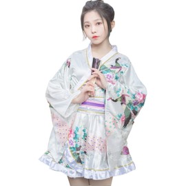 Lady Lazy Kimono Dress, Dress, Cosplay, Mini Length, Kimono, One Size Fits All (White)