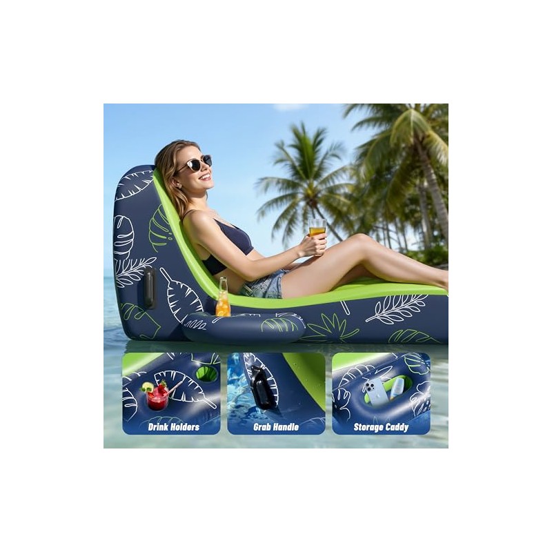 JOSEN Pool Floats Adult Heavy Duty, Inflatable Pool Lounger Float