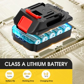 Mini Chainsaw, 4 & 6-inch Cordless Small Chain Saw with 2 Batteries 2 Chains, Electric Brushless with Security Lock, Handheld Power for Tree Pruning, Gardening, Wood Cutting