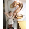 Tellpet Rose Gold Number 2 Balloon, 40 Inch
