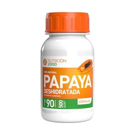 Papaya Deshidratada 500 mg N2000, 90 Cápsulas, Extracto de Papaya, Suplemento Alimenticio