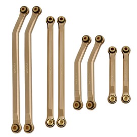 RCLIONS Higher Extra Clearance RC Links Linkage Set for 1/24th Axial SCX24 Deadbolt AXI90018 AXI00004 RC Crawler Car Upgrades Parts (Gold)