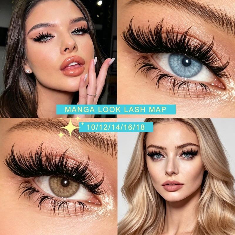 GEMERRY Manga Eyelash Extensions Kit 80D + Bond + Seal