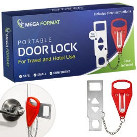 Mega Format 100 QTY - Hotel Door Locks for Travelers, Portable Door Locks, No Key Lock