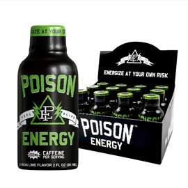 Poison Energy Poison Energy Shots – 2oz, 12-Pack – Natural Instant Energy Boost, Long-Lasting and Fast-Acting Formula