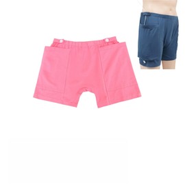 Yodilala Drainage Bag Fixed Shorts,Urine Bag Pants,Incontinence Care Trousers,Rectal Stoma postoperative Care Underwear(red,XL)