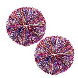 Fancy Pumpkin 1 Pair 11.81 Inch Team Sport Cheerleading Poms, Colourful