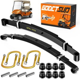 GODCTSUP Golf Cart Heavy Duty Rear 4-Leaf Spring Kit, Fits EZGO TXT 1994-Up Electric and 1994-2009 Gas Carts, EZGO TXT Rear Leaf Springs with Bushings Sleeves, High Load Capacity Suspension System
