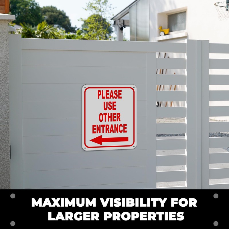 Please Use Other Entrance Left Arrow Aluminum Composite Outdoor Sign