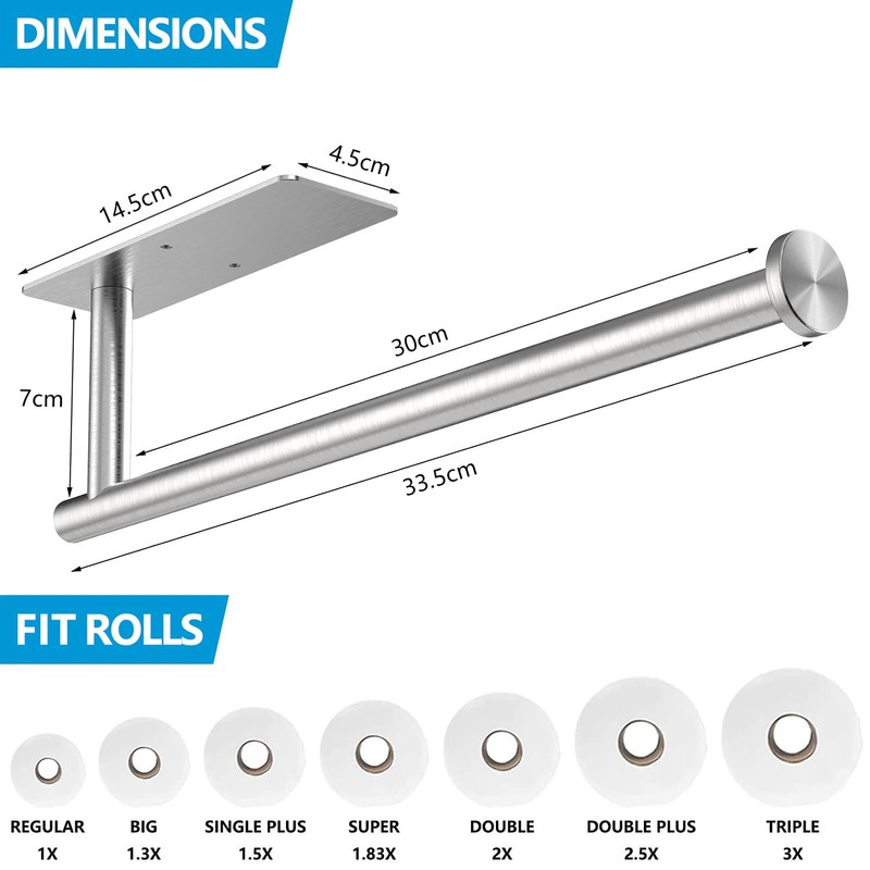 Gewtur Kitchen Roll Holder, Kitchen Roll Holder No Drilling, Kitchen