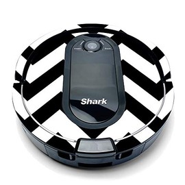 MightySkins Compatible with Shark Iq Robot Top Only Coverage - Black Chevron | Protective, Durable, and Unique Vinyl Decal Wrap Cover | Easy to Apply, Remove, and Change Styles | Made in The USA
