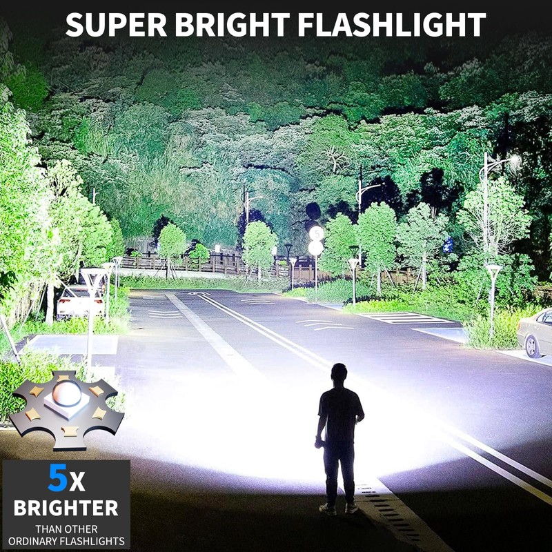 taoquwe Rechargeable LED Flashlights High Lumens, 99,000 Lumen Super Bright