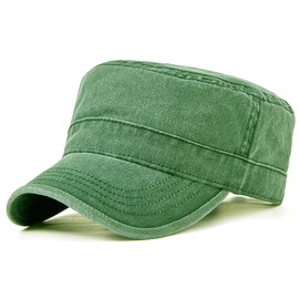 Spargel Washed Work Cap, Large Size, 100% Cotton, Simple, Vintage Style, Men's, Women's, green