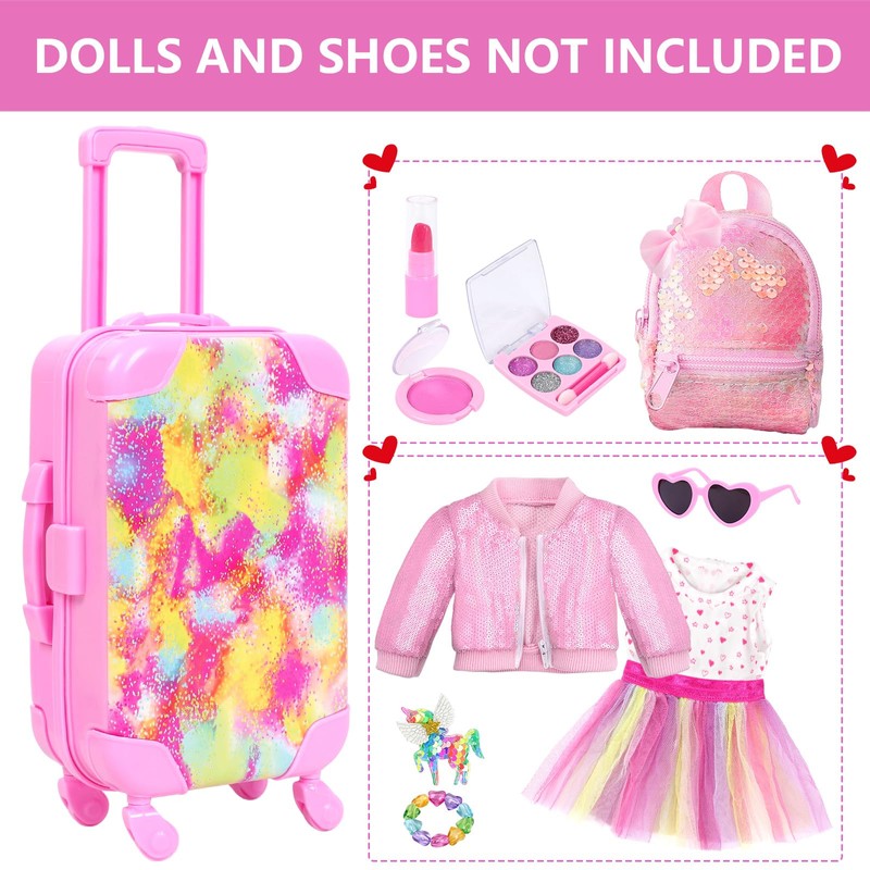BDDOLL American 18 Inch Doll Clothes and Accessories with Travel