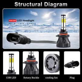 BSBSDJB For Toyota Highlander 2014-2019 6x LED Headlight+Fog Light Bulbs Combo Kit 6000K