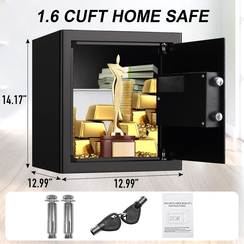 Tenamic Fireproof Safe Box 1.6 Cuft Electronic Digital Security Box,